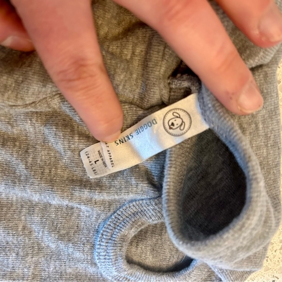 Doggy Skins “I just want to eat treats and cuddle my human,” gray dog shirt, L - Picture 3 of 3